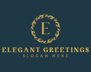 Elegant Foliage Wreath logo design