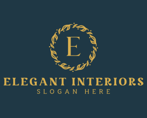 Elegant Foliage Wreath logo design