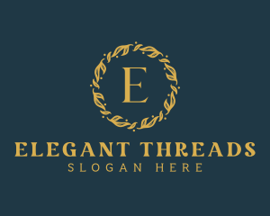 Elegant Foliage Wreath logo design