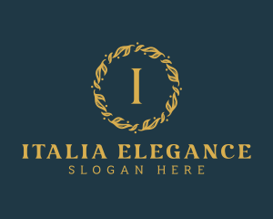 Elegant Foliage Wreath logo design