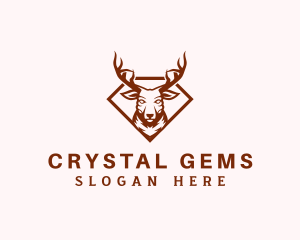 Animal Deer Diamond logo design