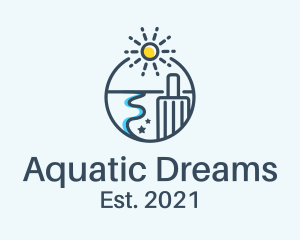 Aquatic Traveler Destination  logo design