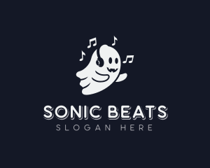 Headphones - Ghost Headphones Music logo design