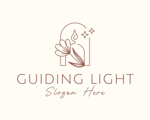 Candle Light Flower logo design