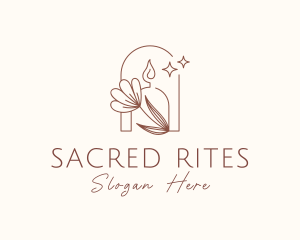 Ritual - Candle Light Flower logo design