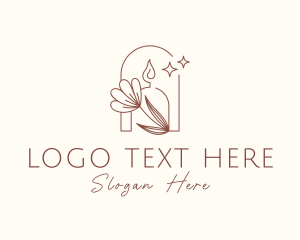 Candle Light Flower Logo