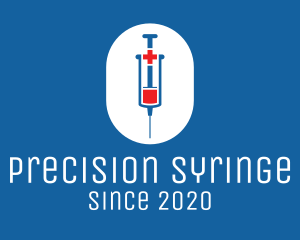 Syringe - Medical Vaccine Syringe logo design