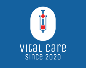 Medical Vaccine Syringe logo design