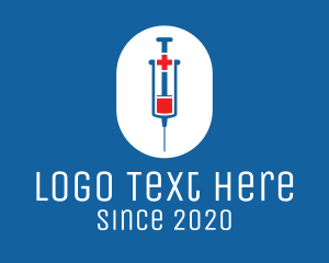 Injection - Medical Vaccine Syringe logo design