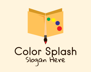 Paintbrush Coloring Book logo design