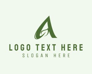 Herbal - Gardening Vine Letter A logo design