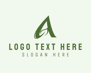 Leaf - Gardening Vine Letter A logo design