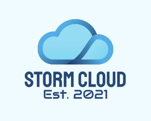 Blue Modern Cloud  logo design