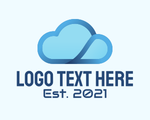 Cloud Computing - Blue Modern Cloud logo design