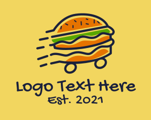 Food Truck - Fast Food Burger Hamburger logo design