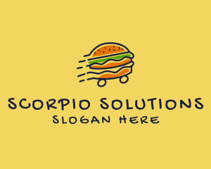 Fast Food Burger Hamburger logo design