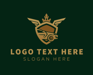 Elegant - Golden Luxury Car Shield logo design