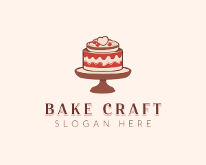 Heart Wedding Cake logo design