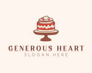 Heart Wedding Cake logo design