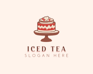 Heart Wedding Cake logo design