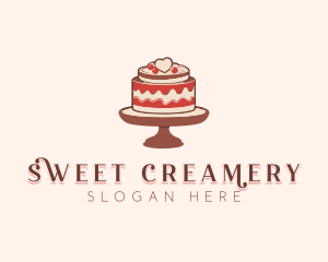 Heart Wedding Cake logo design