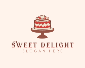 Heart Wedding Cake logo design