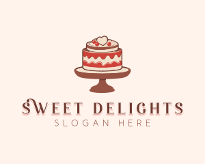 Heart Wedding Cake logo design