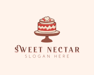 Heart Wedding Cake logo design