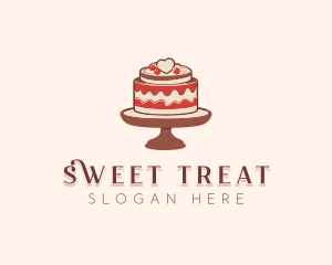 Heart Wedding Cake logo design