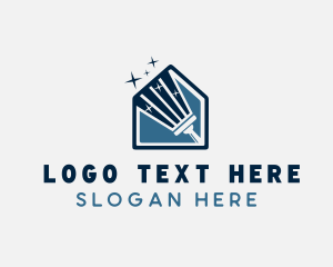 Clean - Sparkling Squeegee Cleaning Tool logo design