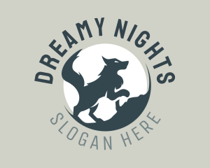 Wolf Night Hunting logo design