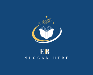 Education - Creative Book Rocket logo design