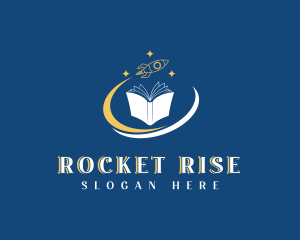 Creative Book Rocket logo design