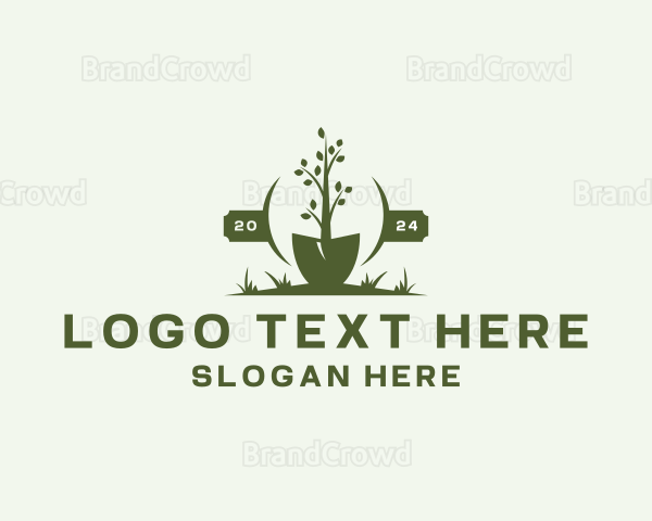 Gardening Shovel Landscape Logo