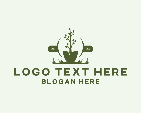 Field - Gardening Shovel Landscape logo design