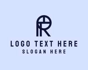 Business Letter R Outline logo design