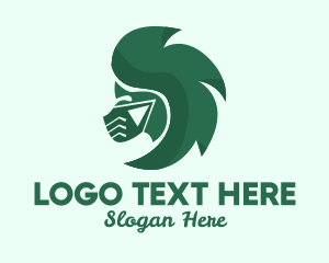 Face - Green Face Mask Lady logo design