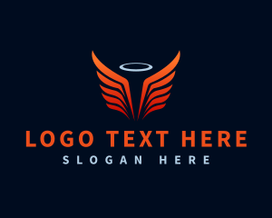 Gradient - Angel Halo Wings logo design