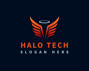 Angel Halo Wings logo design