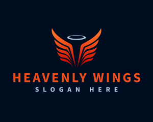 Angel Halo Wings logo design