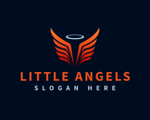 Angel Halo Wings logo design