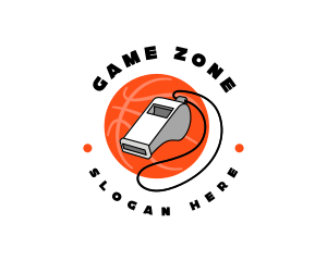 Basketball Referee Whistle logo design