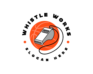 Basketball Referee Whistle logo design