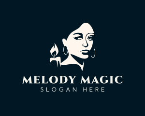 Scented - Wax Candle Lady logo design