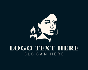 Scented - Wax Candle Lady logo design
