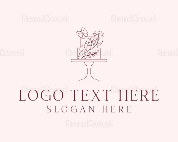 Floral Cake Dessert Logo