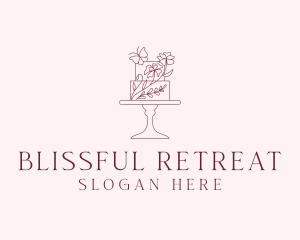 Food Blog - Floral Cake Dessert logo design