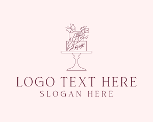 Floral Cake Dessert Logo