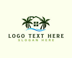 Lodging - Beach House Palm Tree Resort logo design