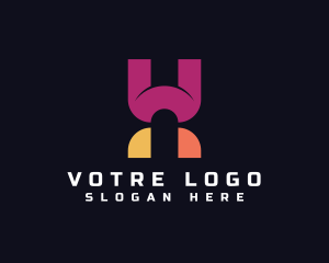 Geometric Digital Business Letter H Logo